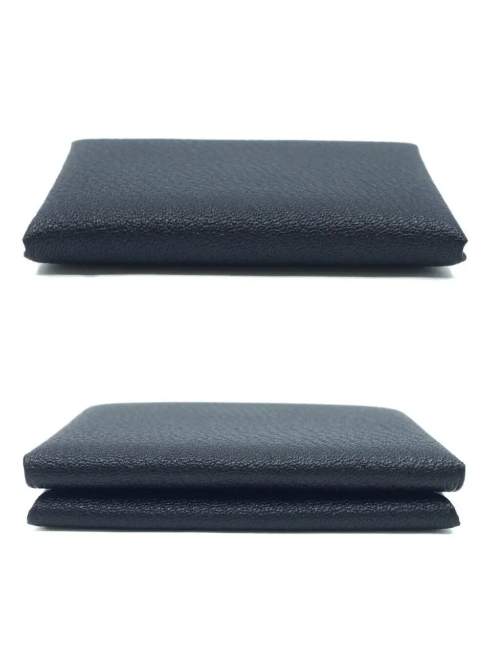 Hermes Calvi Duo Leather Black Silver Coin Case Box